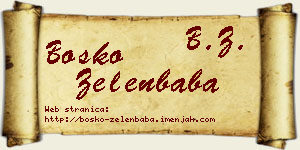 Boško Zelenbaba vizit kartica